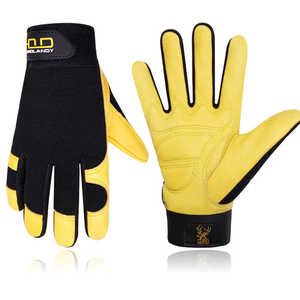 Guanti da Moto HANDLANDY in Vera Pelle di Cervo di Lusso per Uomo, Guanti da Tiro e Caccia, Guanti da Meccanico Auto - Product Image 1