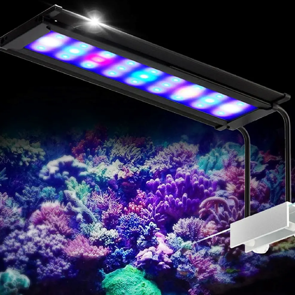 Iluminação colorida do tanque de peixes, luz de led para aquário, marinha, coral