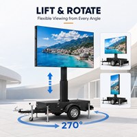 Remorque d'affichage LED publicitaire extérieur pliable, panneau d'affichage numérique mobile avec contrôle sans fil pour les événements sportifs et en direct