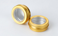 Boîte de rangement en alliage d'aluminium pour safran, 30 ml/1 oz, boîte ronde en aluminium avec couvercle transparent et fenêtre dorée