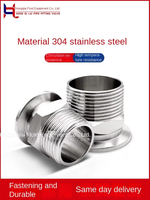 Raccord de tuyauterie hexagonal sanitaire à trois colliers en acier inoxydable 304 316L avec raccord fileté