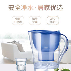 Carafe filtrante à eau 2,5-3,5 L, charbon actif, eau alcaline minérale, fonctionnement manuel, options de couleurs blanc et bleu - Product Image 4