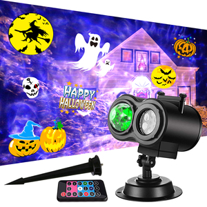 Projecteur LED d'extérieur RGBW à double lentille grand angle avec effet de neige tombante, télécommande, IP44, pour la décoration de villas, cours et Noël - Product Image 2