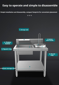 Mesa Comercial para Preparación y Empanado de Pollo Frito, Equipo para Empanizar Pollo Tipo <span class=keywords><strong>KFC</strong></span> - Product Image 2