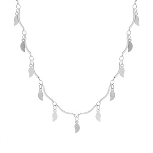 Dainty Stainless Steel Link Chain <b>Choker</b> Necklace Flower Pendant Women's Anniversary Party Gift - Product Image 1
