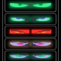 Autocollant lumineux LED pour voiture Kingshowstar, yeux de démon, RGB, contrôle par application, bande lumineuse active au son, pour camion, SUV, décoration automobile