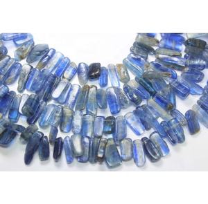 Perles en vrac de cyanite bleue naturelle lisse de 8 pouces pendentif en pierre bleue et perles de bracelet pierre précieuse à facettes pour la fabrication de bijoux - Product Image 6