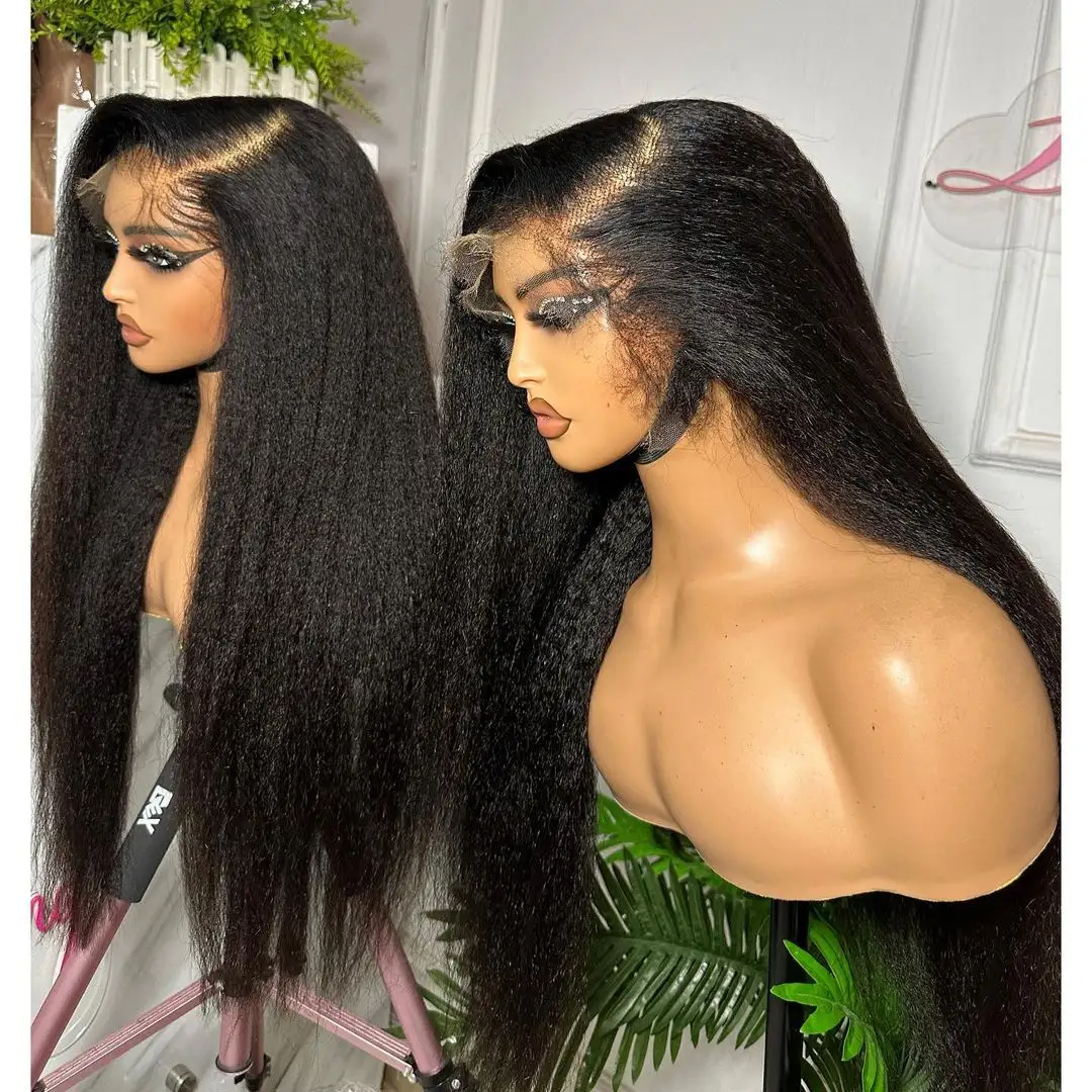 Lace Front Natural Human Hair Wigs Wear And Go Glueless Wigs Human Hair Raw Human HD Lace Frontal Kinky Straight Wig Vendors