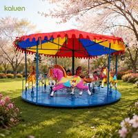 Manège Électrique pour Enfants : Carrousel Rotatif avec Chevaux et Lumières LED, Personnalisable pour Parcs d'Attractions Extérieurs et Centres Commerciaux