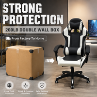 Fauteuil de bureau gaming AOR Lift Chair en tissu PU avec roulettes, panneau composite multicouche et coussin en éponge, noir et blanc, directement de l'usine