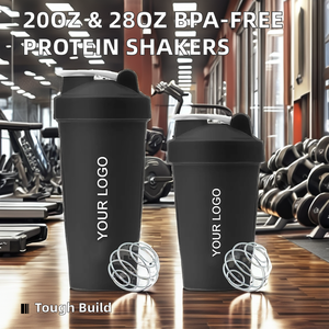 カスタムロゴ入り 400ml/600ml プラスチック製ワークアウトシェイクボトル 水/プロテイン/スポーツ/フィットネス/プロテインシェーカー ジム用プロテインボトル - Product Image 2