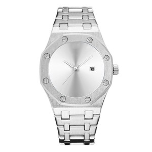 Reloj de cuarzo para hombre, sin logotipo, elegante, deportivo, resistente al agua, con calendario y correa de acero. - Product Image 5