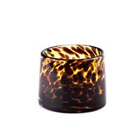 Bougie en verre soufflé à large ouverture, motif léopard