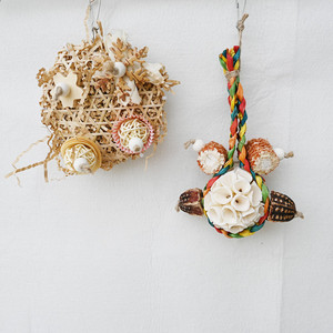 Persediaan mengunyah sedotan bambu burung bayan senar tongkol jagung alami bola rumput untuk parkit, Conure, Cockatiels, Budgies - Product Image 2