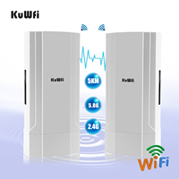 KuWFi OEM Daya Tinggi Gain Tinggi Jangkauan Jauh Nirkabel 5G 2.4G Dual Band Outdoor WIFI CPE Bridge 1200mbps