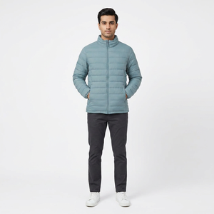Blouson matelassé léger en toile pour l'automne et l'hiver, idéal pour l'université, respirant, coupe-vent, méthode de tissage tricotée de haute qualité - Product Image 1