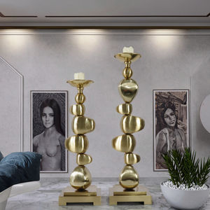 Porte-bougie Art Déco en métal forgé géométrique fait main, modèle MKMJ 643, pour la décoration intérieure, les mariages et les tables de fête - Product Image 3