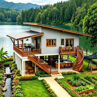 Casa Contenedor Expandible de Dos Pisos de 20 y 40 Pies, Cabaña Prefabricada con Paneles de Madera, Metal y Plástico para Jardín, Campamento, Casa de Huéspedes u Oficina