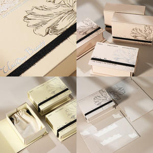 <span class=keywords><strong>2</strong></span>-teilige Buchförmige Geschenkverpackung aus Karton mit Kordelzug und Beutel, Mittlere, Faltbare Aufbewahrungsbox - Product Image 6