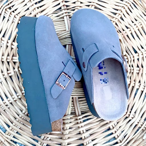 <span class=keywords><strong>Sandalias</strong></span> planas casuales para exteriores con plataforma elevada 2026, zuecos Birkenstock para <span class=keywords><strong>mujer</strong></span> con plantilla de corcho, zuecos sólidos - Product Image 3