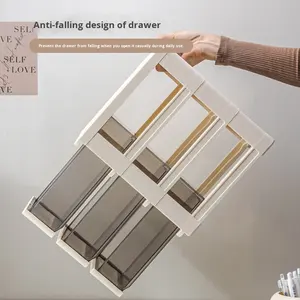 صندوق تخزين مستحضرات التجميل متعدد الطبقات، منظم سطح المكتب، منظم متعدد الأقسام للسكن الطلابي، منظم أدوات مكتبية - Product Image 4