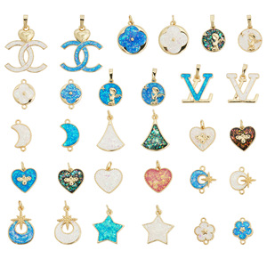 Mixed Shape Copper Plated Pendant For Necklace Making Geometric DIY Jewelry Findings - Product Image 1