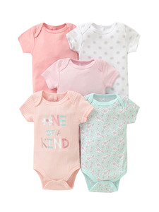 Set <span class=keywords><strong>di</strong></span> 5 Pezzi <span class=keywords><strong>di</strong></span> Abbigliamento per Neonati e Bambini, Body in Cotone a Maniche Corte con Stampe Carine per 0-12 <span class=keywords><strong>Mesi</strong></span> - Product Image 4