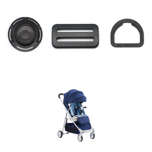 Hebilla de plástico con anillo en D de 32 mm y 31 mm, negra, de nailon, para ajuste de cinturón de seguridad para cochecito de bebé - Product Image 4