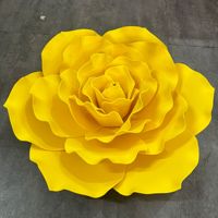 Grande fleur géante en papier mousse imperméable pour décoration de fenêtre de jardin, idéale pour la photographie, rose jaune