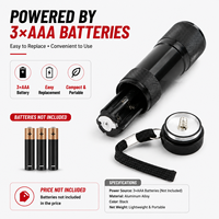 Mini lampe torche à 9 LED, lampe de poche portable, alimentée par piles, logo personnalisé, cadeau promotionnel