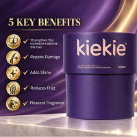 Masque capillaire à la kératine et à la truffe noire postbiotique KieKie avec logo personnalisé, formule réparatrice anti-casse, marque privée, OEM, en vrac, 600 ml