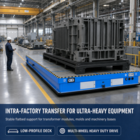 Nouveau véhicule à guidage automatique en acier ultra-résistant de 120 tonnes avec navigation laser pour le transport d'équipements industriels surdimensionnés