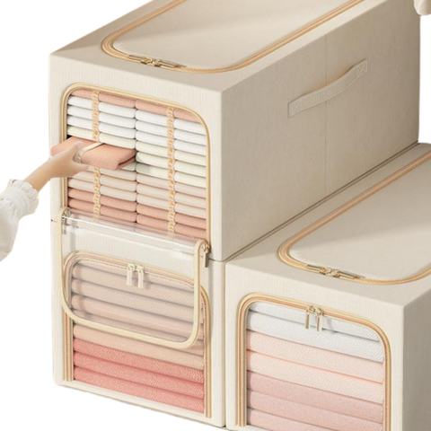 Wholesale Wardrobe Foldable Cloth Storage Organizer Bag Large Capacity Waterproof Steel Frame Clothes Storage Box
