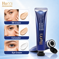 Tube cosmétique de luxe bleu personnalisé D22 15ml-30ml ABL, emballage en tube souple pour lotion corporelle, crème BB, correcteur, avec bouchon à clapet