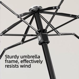 Parapluie de soleil léger à 5 plis et 6 baleines avec poignée télescopique, revêtement coloré, protection UV, personnalisable avec logo d'usine, idéal pour femme, cadeau ou voyage - Product Image 4