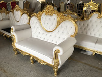 Chaises de trône en cuir blanc sculpté Kings Love Seat 2021