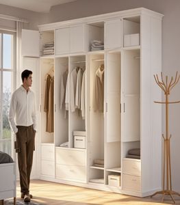 New Popular Modern Closet Wardrobe <b>Storage</b> Wooden Bedroom Big Wardrobe Room <b>Cabinets</b> - Product Image 5