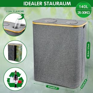 Contenedor de colección de botellas de depósito 2 compartimentos, almacenamiento de botellas de depósito de 140 L, contenedor de botellas de depósito plegable - Product Image 2