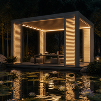 Pergola moderne en aluminium à lames orientables, résistante au vent, pour l'extérieur, série E, gazebo motorisé, imperméable, kit de pavillon haute résistance 6063-T6