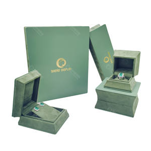 Boîte à bijoux en cuir PU de haute qualité, collier, boucles d'oreilles, bracelet, pendentif, bracelet, bague, boîte d'emballage - Product Image 2