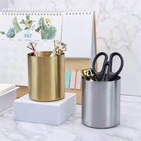Porte-stylo en acier inoxydable tasse pour la maison bureau organisateurs de bureau coloré multi-usage Pot à crayons fleur Mini Vase décors de bureau