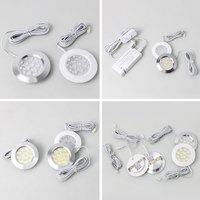 12V 3W rond cuisine LED sous armoire meubles étagère lumière rondelle lumières pour maison hôtel en gros petite surface montée lumière
