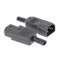 Connecteur d'alimentation CA mâle/femelle 3 broches IEC 320 droit, connecteur électrique C13 C14 10A 250V