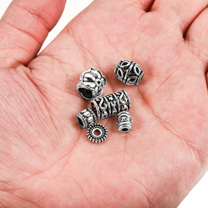 Cuentas espaciadoras de aleación de zinc en plata antigua, formas mixtas para hacer pulseras, cuentas dispersas chapadas en plata 925 AC0541 - Product Image 2