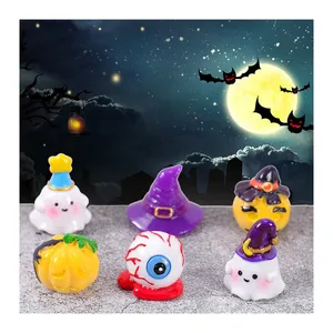 Kits de enfeites em miniatura para Halloween, mini artesanato em resina, estatuetas fantasma de Halloween, enfeites de fadas para decoração de mesa de jardim