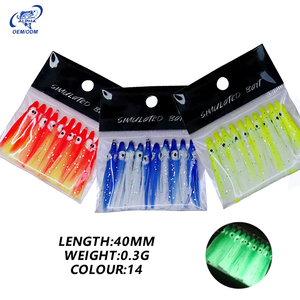 ALPHA 1,5 Zoll 40mm 0,3g Leuchtende UV Mini-Nadel-Tintenfischköder PVC Oktopus Weichköder Salzwasser-Angelköder - Product Image 1