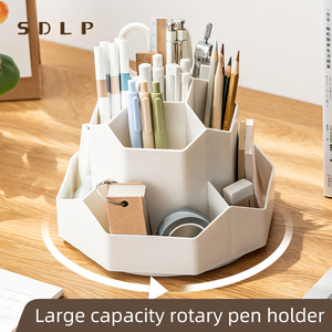 OEM ODM Porte-crayon de bureau portable à neuf grilles Porte-stylo rotatif de grande capacité pour étudiant - Product Image 2