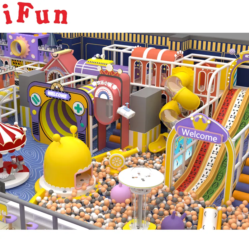 Indoor Kids Soft Playground Zone Kids Entertainment Park Playground Long Slides Big Pit Ball Pool Maze Zone