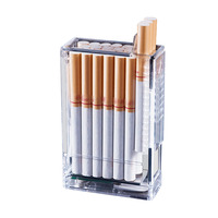 Boîte à cigarettes transparente en plastique acrylique magnétique avec logo et briquet