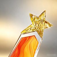 Trophée en cristal Tar Top K9, plaque de récompense en cristal avec impression UV personnalisée pour cérémonie d'entreprise
